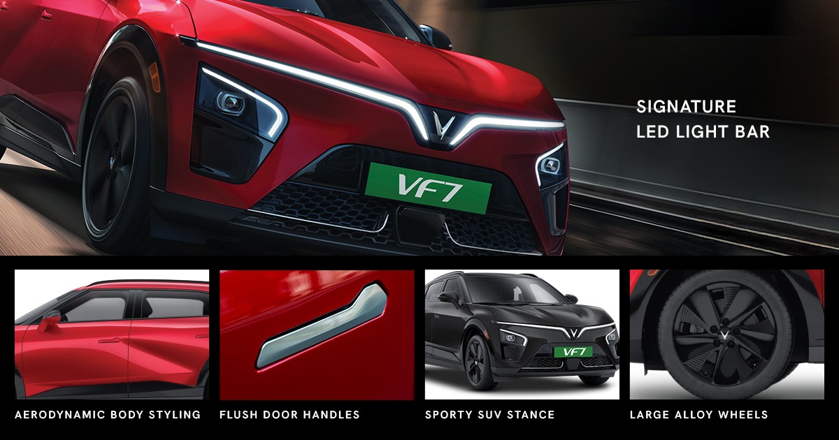 VinFast VF7 exterior design LED light bar